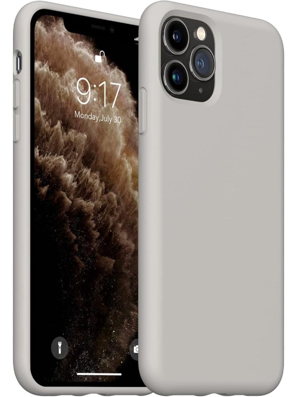 Liquid Silicone iPhone 11 Case – Stone Gray, Soft Microfiber Lining, Slim Cover